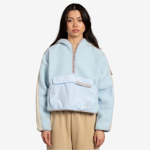 Air Jordan 1 2 3 4 5 6 11 13 OG Retro UNC Cozy Fleece Women's Anorak Hoodie M - Picture 2 of 8